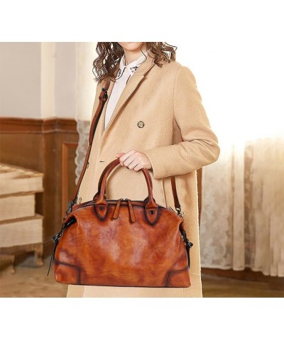 Women Genuine Leather Shoulder Bag Handbag for Women Purse Crossbody Bags Top Handle Tote Travel Bag Large Coffee $44.36 Totes