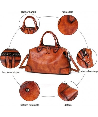 Women Genuine Leather Shoulder Bag Handbag for Women Purse Crossbody Bags Top Handle Tote Travel Bag Large Coffee $44.36 Totes