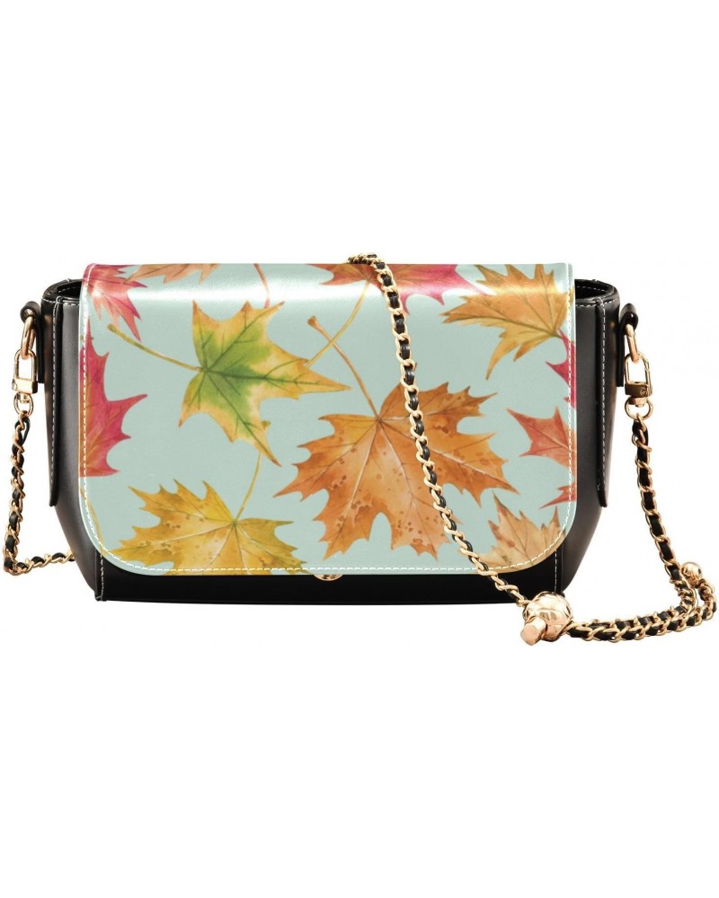 Crossbody Bag for Women Trendy Shoulder Bags with Adjustable Strap Zipper Bag Autumn Watercolor Maple $18.05 Shoulder Bags