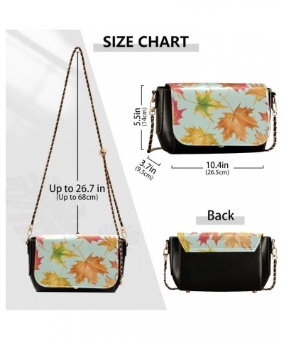 Crossbody Bag for Women Trendy Shoulder Bags with Adjustable Strap Zipper Bag Autumn Watercolor Maple $18.05 Shoulder Bags