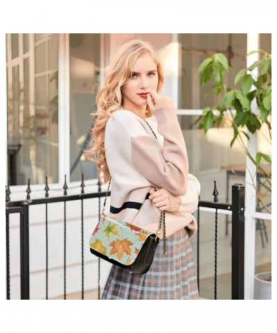 Crossbody Bag for Women Trendy Shoulder Bags with Adjustable Strap Zipper Bag Autumn Watercolor Maple $18.05 Shoulder Bags