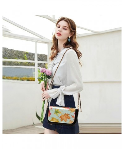 Crossbody Bag for Women Trendy Shoulder Bags with Adjustable Strap Zipper Bag Autumn Watercolor Maple $18.05 Shoulder Bags