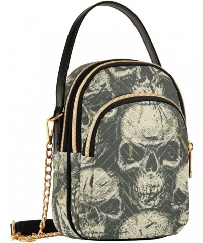 Skulls Grunge Style Crossbody Bags for Women Crossbody Purses Cell Phone Wallet with Chain Strap for Women Travel $12.22 Cros...