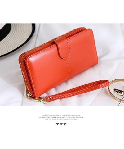 Women's Hand Holding Wallet Long Fashion Folding Zipper Multi-Function Multi-Card PU Leather Ladies Wallet (Color : Black) Or...