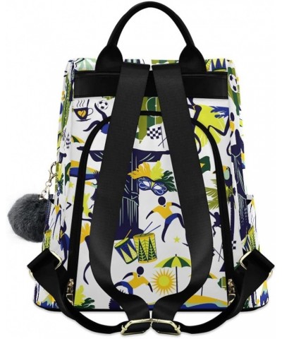 Brazil Pattern Girl Fashion Backpack Purse for Women Back Zipper Pocket Design Brazil Pattern 1 $19.77 Backpacks