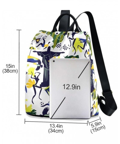 Brazil Pattern Girl Fashion Backpack Purse for Women Back Zipper Pocket Design Brazil Pattern 1 $19.77 Backpacks