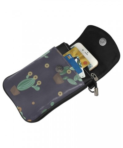 Cactus Pattern Crossbody Wallet Phone Bag for Women Mini Shoulder Bag Cell Phone Purse $19.71 Crossbody Bags