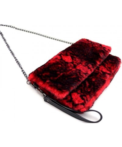 Snake Print Smooth Faux Fur Large Oversize Flap Clutch Shoulder Bag Crossbody Beige $15.38 Clutches