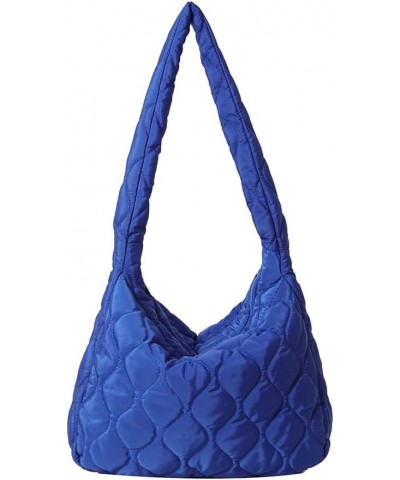 Women Padding Shoulder Bag Versatile Large Puffy Handbags Casual Zipper Hobo Bag Lightweight Soft Travel Shopping Bag Blue $9...