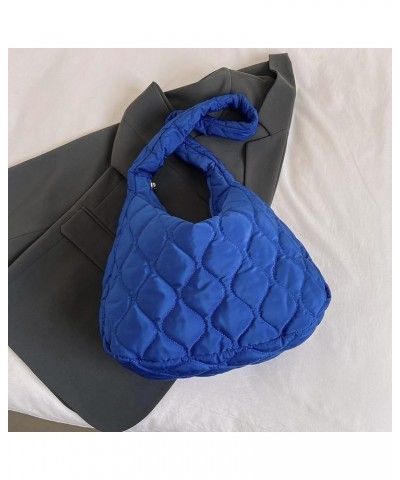 Women Padding Shoulder Bag Versatile Large Puffy Handbags Casual Zipper Hobo Bag Lightweight Soft Travel Shopping Bag Blue $9...