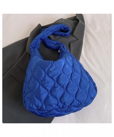 Women Padding Shoulder Bag Versatile Large Puffy Handbags Casual Zipper Hobo Bag Lightweight Soft Travel Shopping Bag Blue $9...