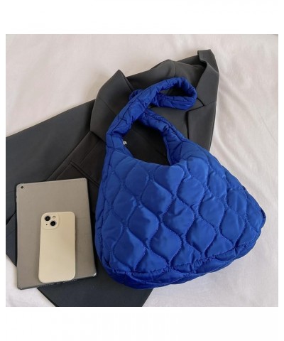 Women Padding Shoulder Bag Versatile Large Puffy Handbags Casual Zipper Hobo Bag Lightweight Soft Travel Shopping Bag Blue $9...