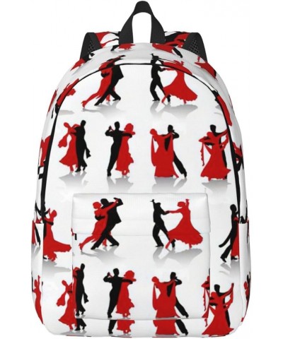 Ballroom Dance Print Unisex Canvas Bag Canvas Shoulder Pouch Pack Lightweight Backpack For Woman Lady Black Small $25.95 Back...