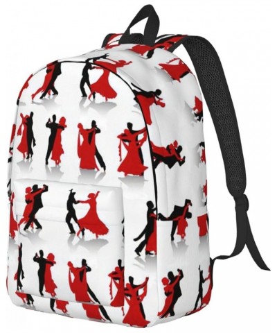 Ballroom Dance Print Unisex Canvas Bag Canvas Shoulder Pouch Pack Lightweight Backpack For Woman Lady Black Small $25.95 Back...