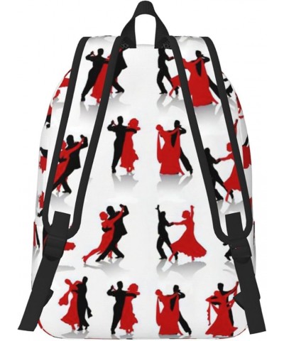 Ballroom Dance Print Unisex Canvas Bag Canvas Shoulder Pouch Pack Lightweight Backpack For Woman Lady Black Small $25.95 Back...