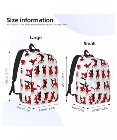 Ballroom Dance Print Unisex Canvas Bag Canvas Shoulder Pouch Pack Lightweight Backpack For Woman Lady Black Small $25.95 Back...