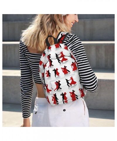 Ballroom Dance Print Unisex Canvas Bag Canvas Shoulder Pouch Pack Lightweight Backpack For Woman Lady Black Small $25.95 Back...