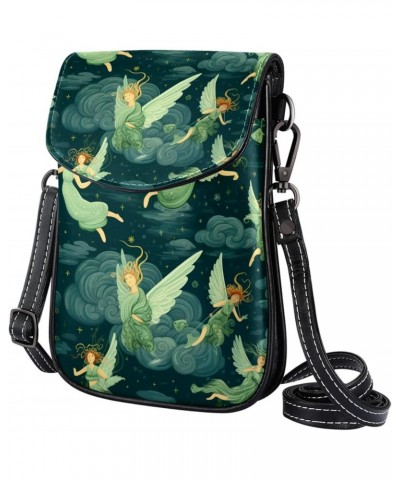 Crossbody Bags for Women,Crossbody Bag Men,Small Sling Bag,Angels Green Background Women,Crossbody Purse $11.80 Crossbody Bags