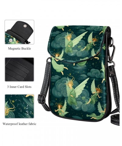 Crossbody Bags for Women,Crossbody Bag Men,Small Sling Bag,Angels Green Background Women,Crossbody Purse $11.80 Crossbody Bags