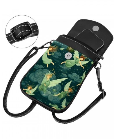 Crossbody Bags for Women,Crossbody Bag Men,Small Sling Bag,Angels Green Background Women,Crossbody Purse $11.80 Crossbody Bags