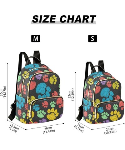 Rainbow Color Paw Women's Backpack Purse Causal Daypack Work Travel College Business Trip Bag Shoulder Bag Medium $18.71 Back...