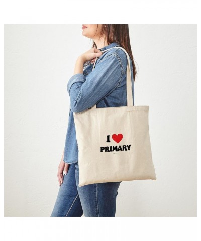 I Love Primary LDS Clothing LDS T Shirts Tote Natural Canvas Tote Bag, Cloth Shopping Bag $8.79 Travel Gear