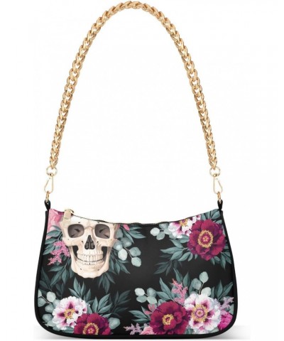 Shoulder Bag Afterworld Flower Skull Women Clutch Handbag Shoulder Purch Date Chain Bag Tote Bag Spring Holiday Birthday Gift...