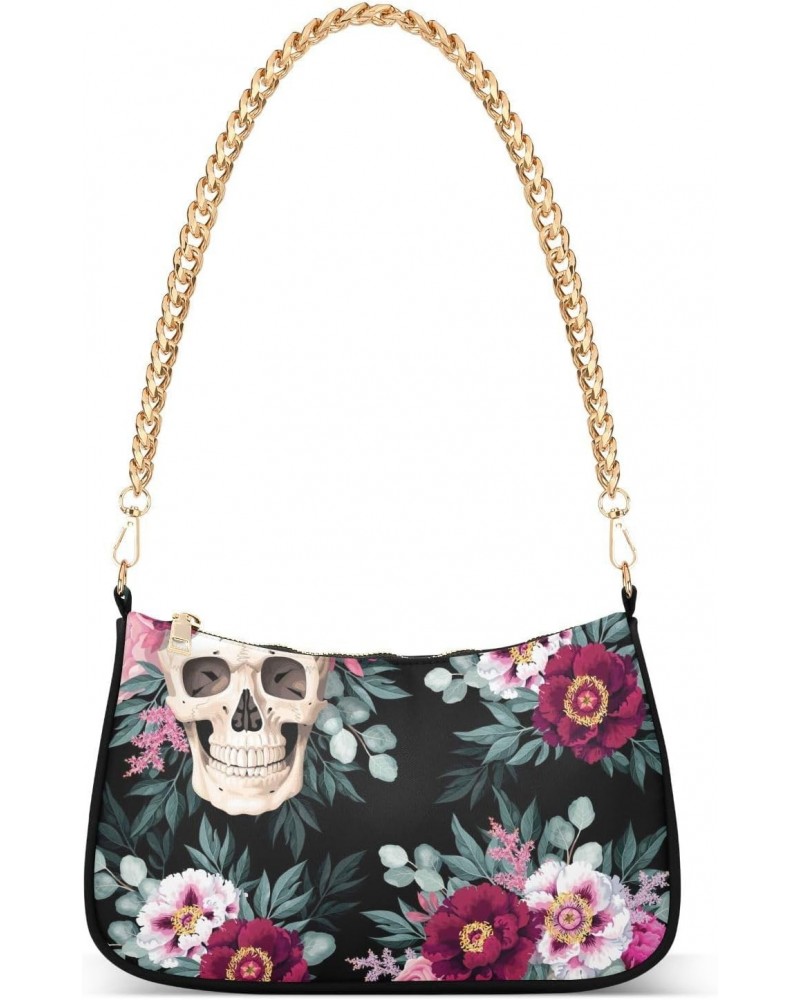 Shoulder Bag Afterworld Flower Skull Women Clutch Handbag Shoulder Purch Date Chain Bag Tote Bag Spring Holiday Birthday Gift...