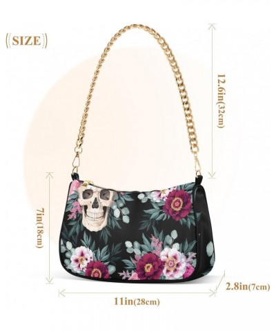 Shoulder Bag Afterworld Flower Skull Women Clutch Handbag Shoulder Purch Date Chain Bag Tote Bag Spring Holiday Birthday Gift...