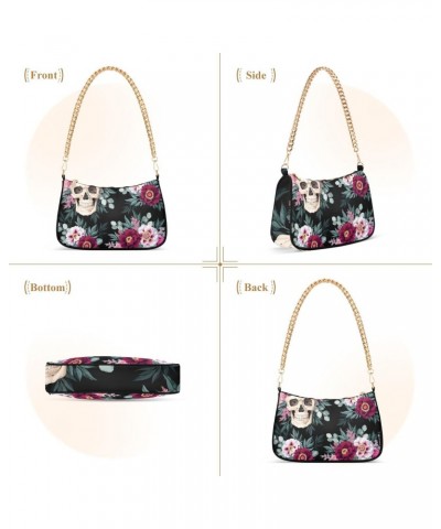 Shoulder Bag Afterworld Flower Skull Women Clutch Handbag Shoulder Purch Date Chain Bag Tote Bag Spring Holiday Birthday Gift...