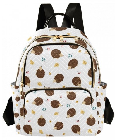 Funny Hedgehogs with Fall Leaves Backpack for Women Shoulder Bag Lightweight Small Backpack Casual Daypack for Travel Small(1...