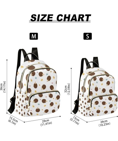 Funny Hedgehogs with Fall Leaves Backpack for Women Shoulder Bag Lightweight Small Backpack Casual Daypack for Travel Small(1...