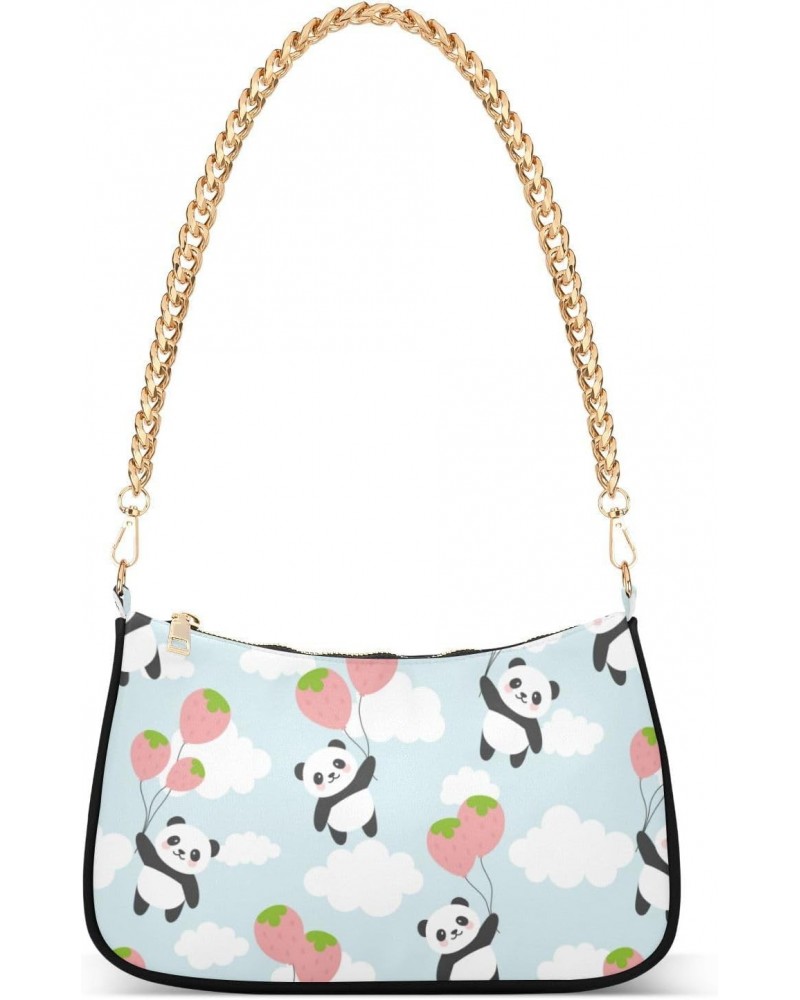 Panda Shoulder Bag for Women Clutch Shoulder Purse Chain Bag with Zipper Closure Women's Tote Hobo Handbags Shoulder Handbag ...