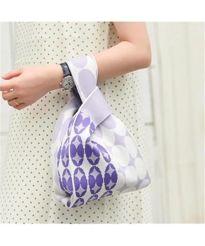 Fashion Woven Purse for Women Top-handle Shoulder Bag Soft, Woven Handbag Personalized Knit Bag with Niche Design Wave Point ...