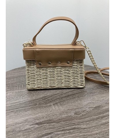 Like Dreams Small Summer Bag for Women Woven Straw Crossbody Vegan Leather Top Handle Plaid Inner Purse, Beach Vacation Tan $...