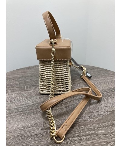 Like Dreams Small Summer Bag for Women Woven Straw Crossbody Vegan Leather Top Handle Plaid Inner Purse, Beach Vacation Tan $...