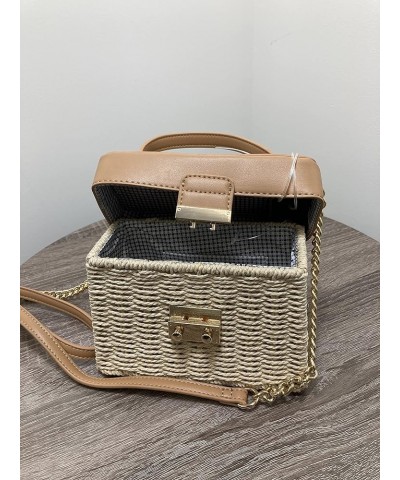 Like Dreams Small Summer Bag for Women Woven Straw Crossbody Vegan Leather Top Handle Plaid Inner Purse, Beach Vacation Tan $...