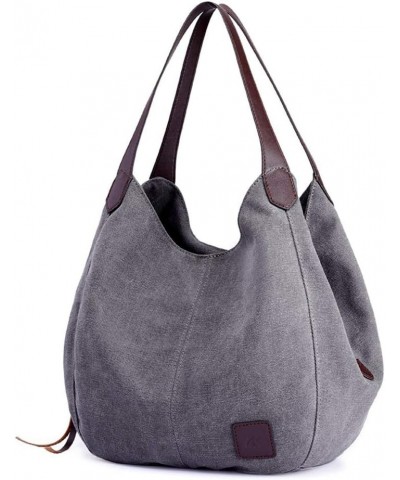 Women Large Casual Canvas Handbag Shoulder Tote Bag Messenger Hobo Tote Satchels Grey $16.52 Totes