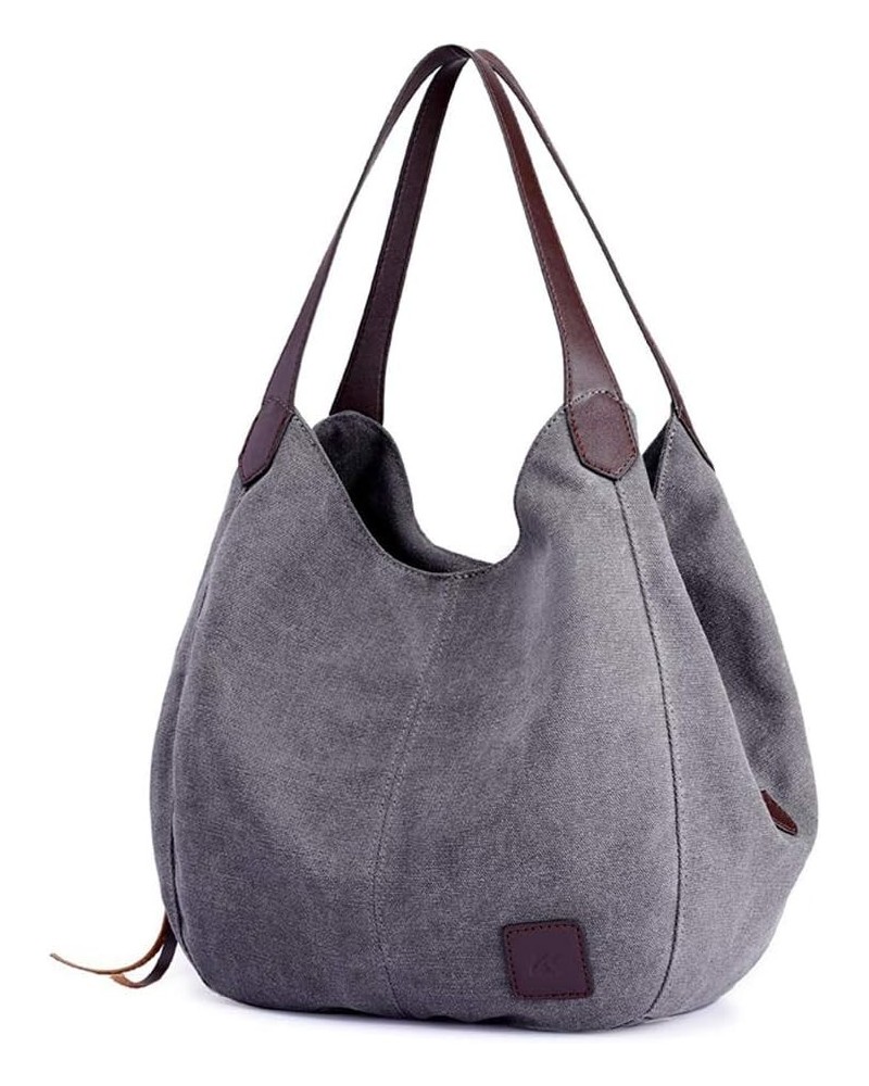 Women Large Casual Canvas Handbag Shoulder Tote Bag Messenger Hobo Tote Satchels Grey $16.52 Totes