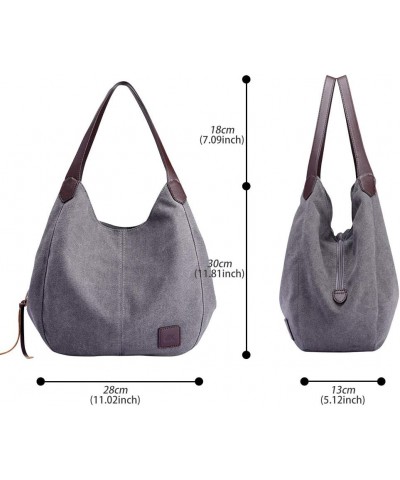 Women Large Casual Canvas Handbag Shoulder Tote Bag Messenger Hobo Tote Satchels Grey $16.52 Totes