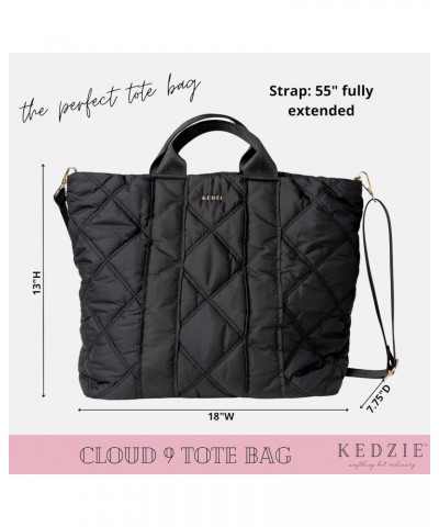 Cloud 9 Quilted Puffer Tote Bag Crossbody Purse (Black) & Interchangeable 2-Inch Bag Strap (24 Carat Black V2) $35.55 Totes