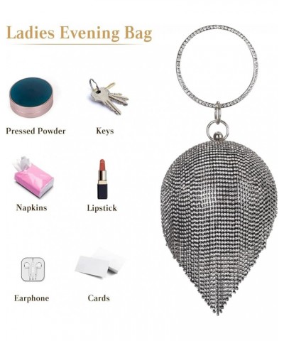 Women's Evening Handbag Round Ball Crystal Clutch Purse Sparkly Sequin Glitter Shoulder Bag Banquet Bag Black $27.37 Evening ...