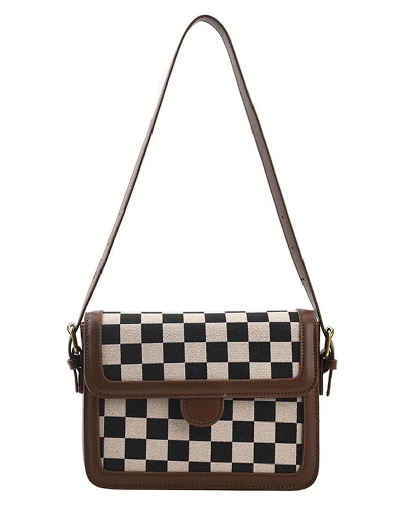 Retro Plaid Flap Top Crossbody Bag for Women Trendy designer Casual Shoulder Messenger Bag Work Bag Purse Plaid $15.54 Should...