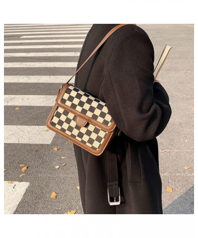 Retro Plaid Flap Top Crossbody Bag for Women Trendy designer Casual Shoulder Messenger Bag Work Bag Purse Plaid $15.54 Should...