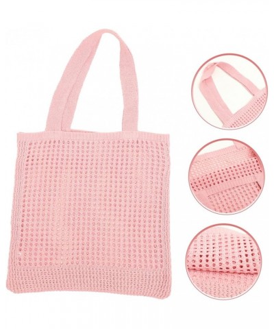 2pcs Openwork Knit Bag Pink Shoulder Bags Simple Polyester Pink $14.85 Others