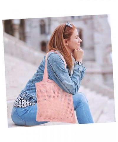 2pcs Openwork Knit Bag Pink Shoulder Bags Simple Polyester Pink $14.85 Others