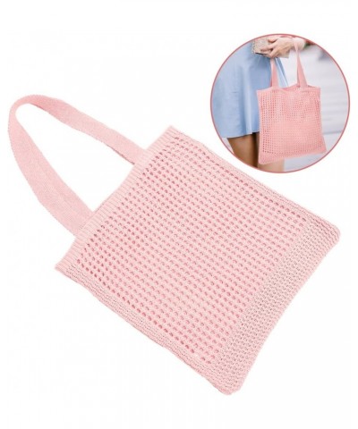 2pcs Openwork Knit Bag Pink Shoulder Bags Simple Polyester Pink $14.85 Others