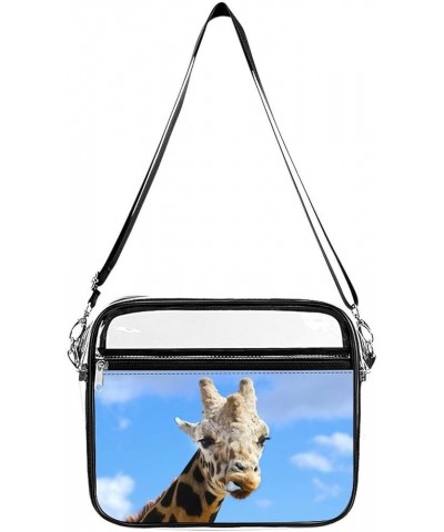 Giraffe Clear Crossbody Shoulder Purse Bag for Men Women, Stadium Clear Messenger Bag Style $13.99 Crossbody Bags