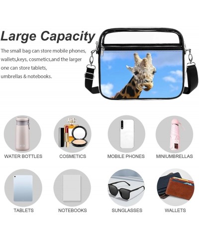 Giraffe Clear Crossbody Shoulder Purse Bag for Men Women, Stadium Clear Messenger Bag Style $13.99 Crossbody Bags