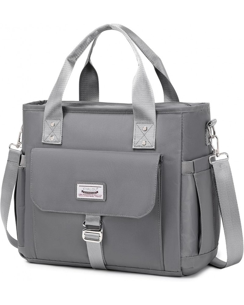 Medium Tote Purse Bag, Waterproof Top Handle Shoulder Crossbody Handbag for Work College Travel Shopping Grey $16.73 Totes